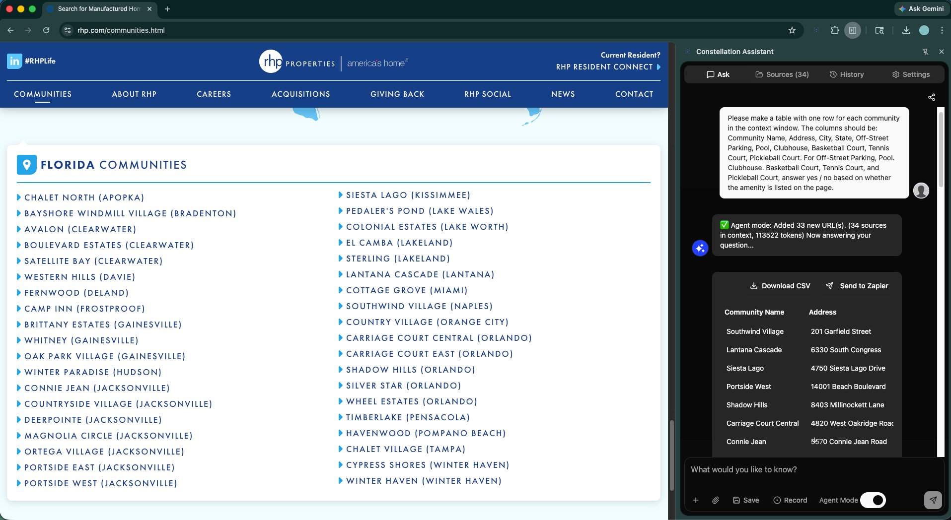 Build datasets from any website